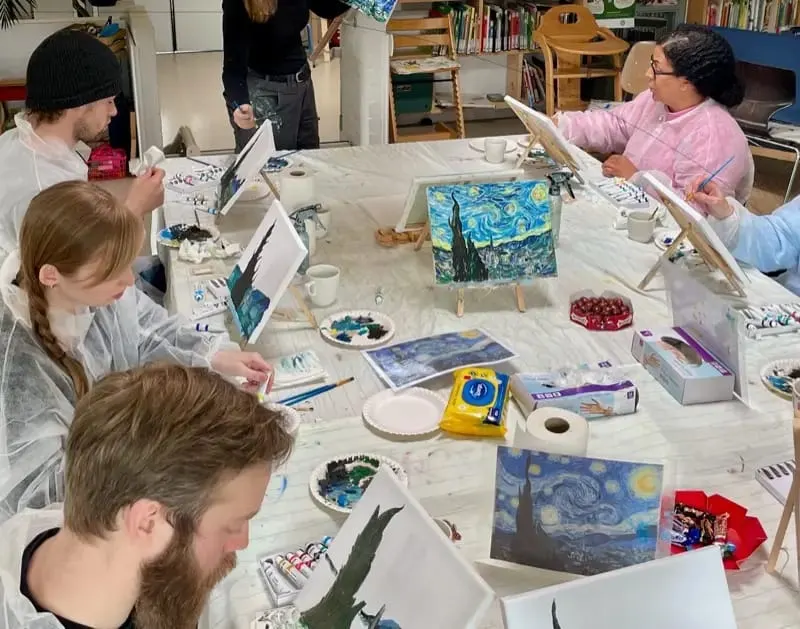 Sfeerbeeld van de workshop Van Gogh.
